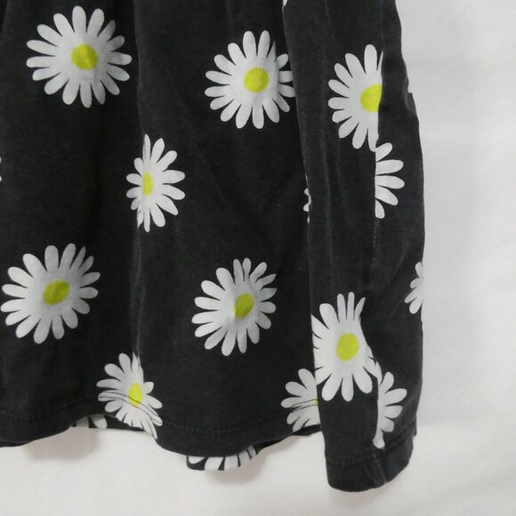 Black Floral Cotton Summer Dress P2P 10.5 inches measured Not Lined - Picture 8 of 14